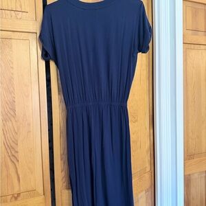 Banana Republic Navy Short Sleeve Midi Dress
